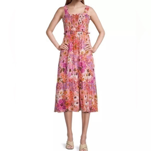 Rachel Parcell NWOT Floral Smocked Tiered Dress - Picture 1 of 7